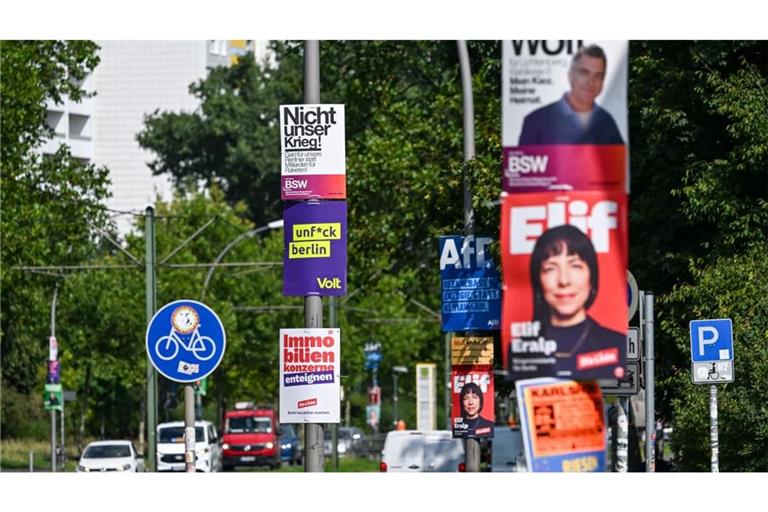 Schilderwald: In Berlin treten 17 Parteien zur Wahl an.