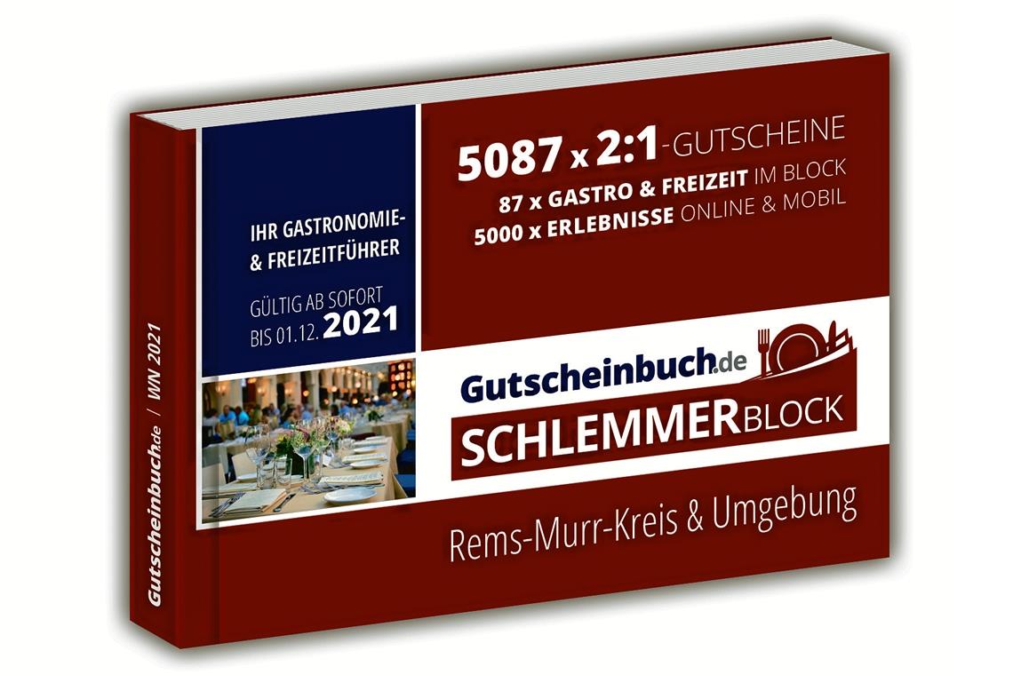 Schlemmerblock mit 87 Gutscheinen.