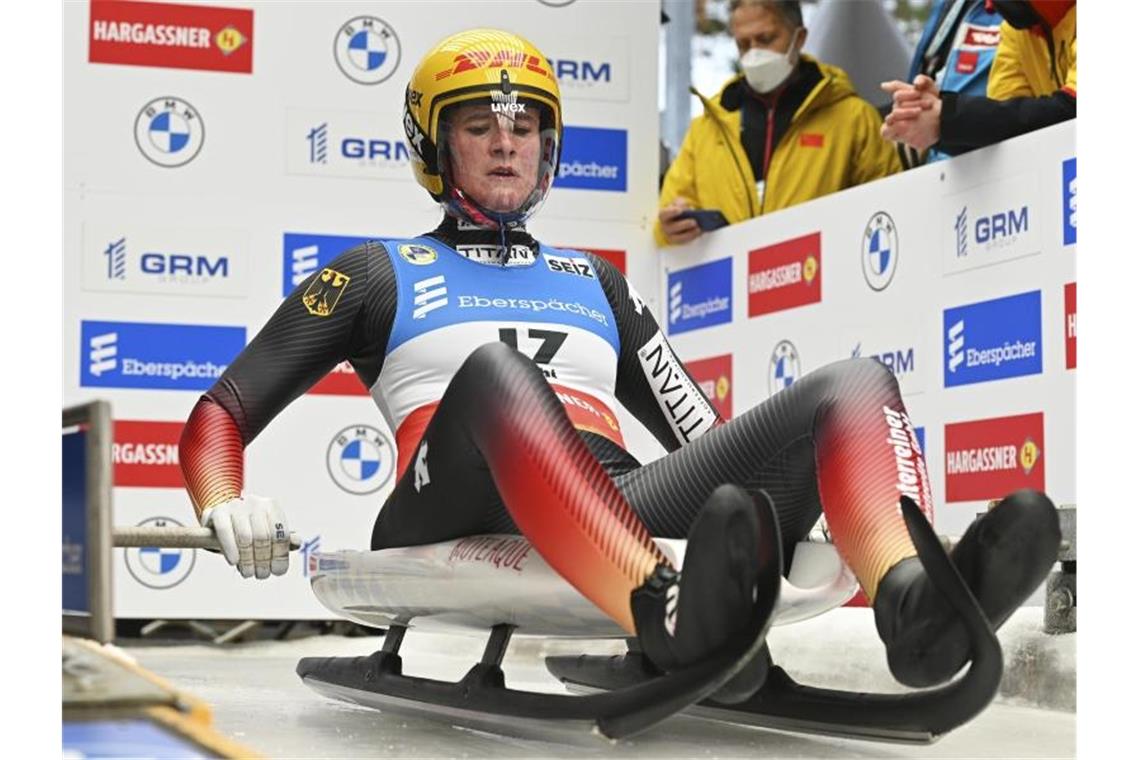 Schließt einen persönlichen Olympia-Boykott nicht aus: Rodlerin Natalie Geisenberger. Foto: Ekaterina Lyzlova/AP/dpa