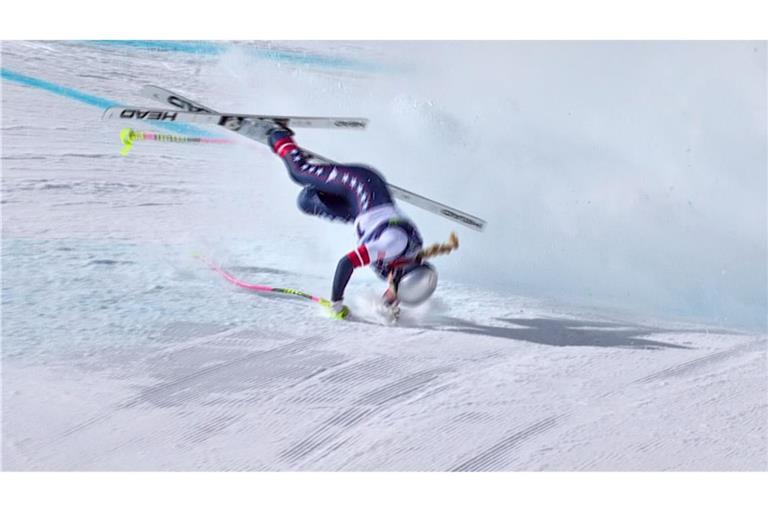 Schlimme Szene: Lindsey Vonn stürzte in der Abfahrt heftig.