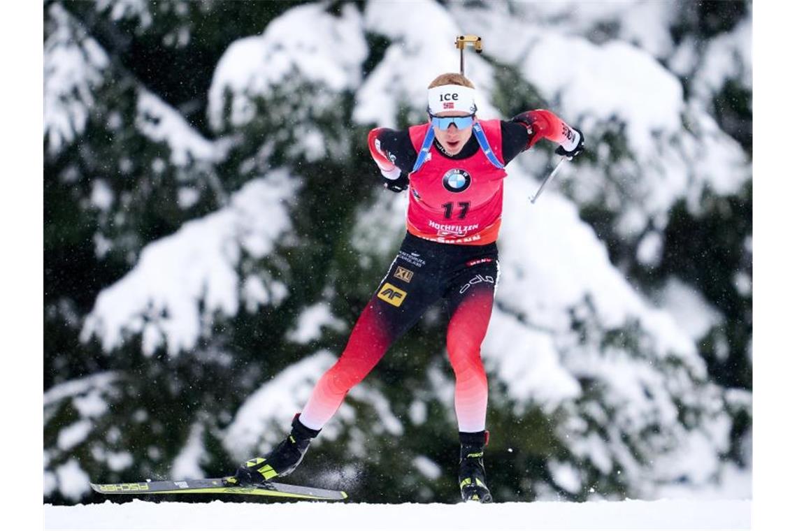 Schnellste im Sprint in Hochfilzen: Johannes Thingnes Bö. Foto: Georg Hochmuth/APA/dpa