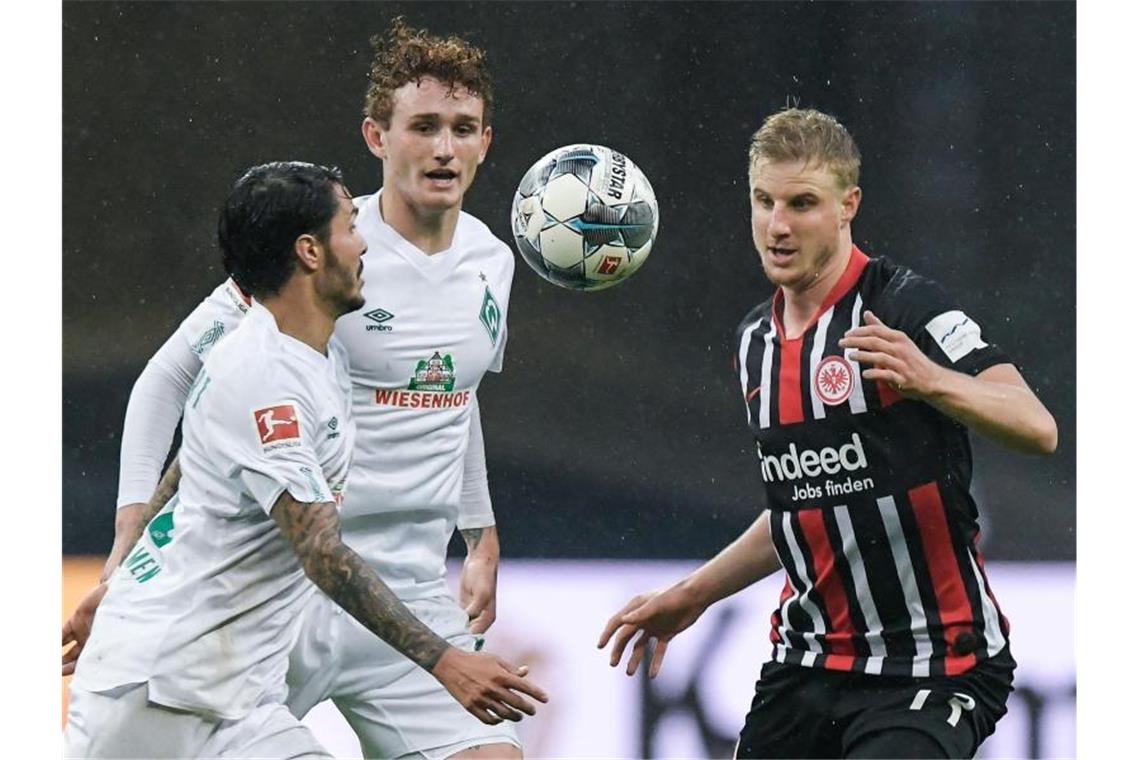 Schon vor dem Spiel von Werder Bremen bei Eintracht Frankfurt herrscht eine angespannte Atmosphäre. Foto: Silas Stein/dpa