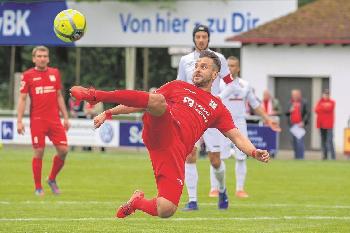 Schon wieder gewohnt torgefährlich: TSG-Stürmer Mario Marinic. Foto: A. Becher