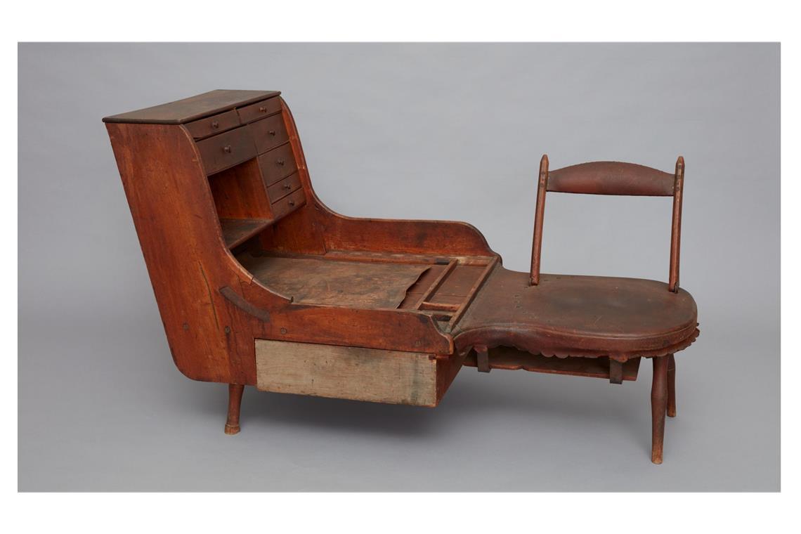 Möbel im Shaker Stil – cooles Design für die Ewigkeit Schusterbank, Mount Lebanon, New York, ca. 1845.