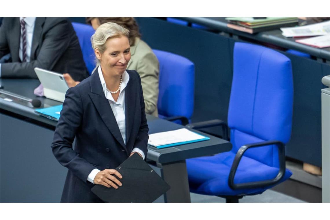 Schwächt den Anti-EU-Kurs ihrer Partei ab: AfD-Chefin Alice Weidel.