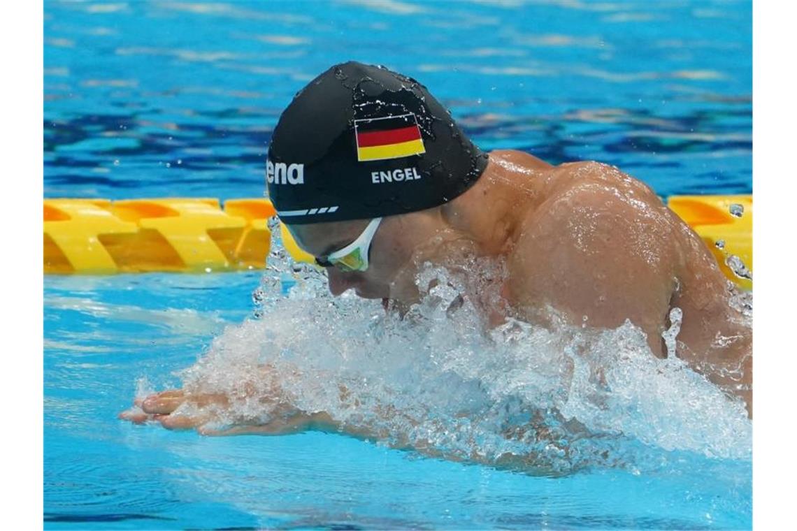 Weltrekord-Mann Engel und Krawzow schwimmen zu Gold Schwamm mit Weltrekord zu Gold: Taliso Engel (Deutschland). Foto: Marcus Brandt/dpa