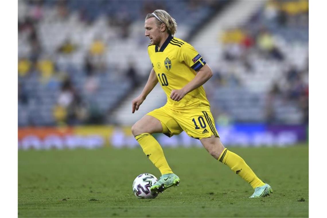 Schwedens Emil Forsberg am Ball. Foto: Stu Forster/Pool Getty/dpa/Archivbild