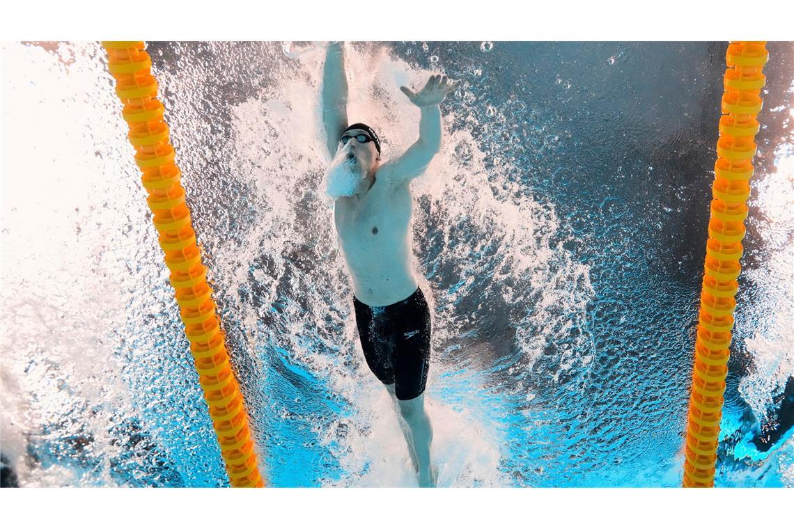 Bilder des Tages Schwimmen: Weltmeisterschaft, Freistil, 800 m, Männer. Lukas Märtens aus Deutschland nimmt an den 800-Meter-Freistil-Vorläufen teil.