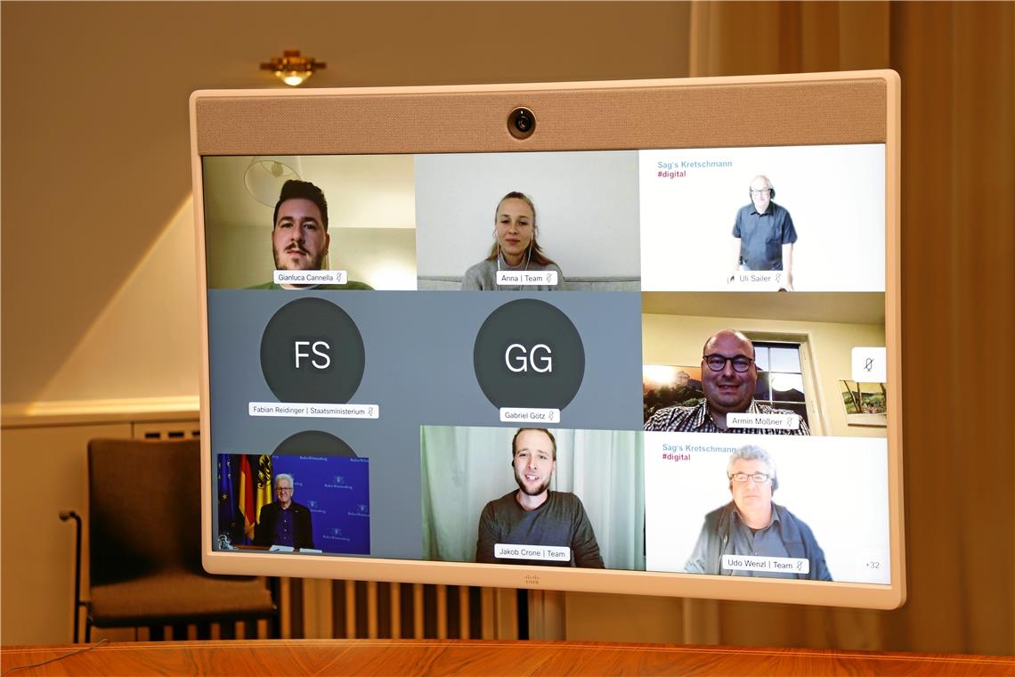 „Es ist wichtig, auch mal zu widersprechen“ Screenshot von der Digitalkonferenz. Fotos: Staatsministerium Baden-Württemberg/Senck
