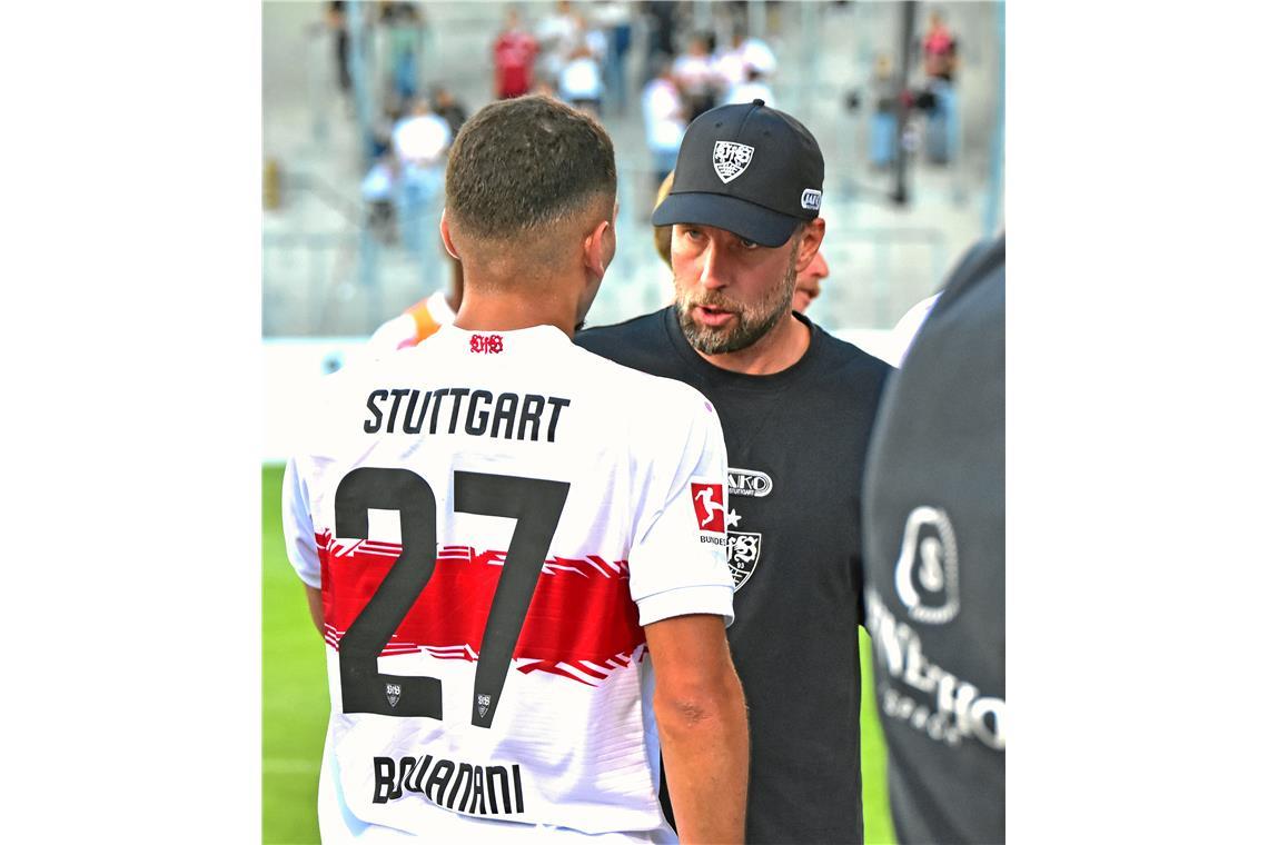 Sebastian Hoeneß und VfB-Last-Minute-Zugang Badredine Bouanani.
