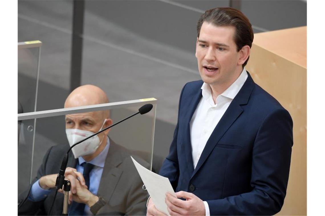 Sebastian Kurz, Bundeskanzler von Österreich, spricht sich für einen europäischen Impfpass nach dem Vorbild Israels aus. Foto: Roland Schlager/APA/dpa