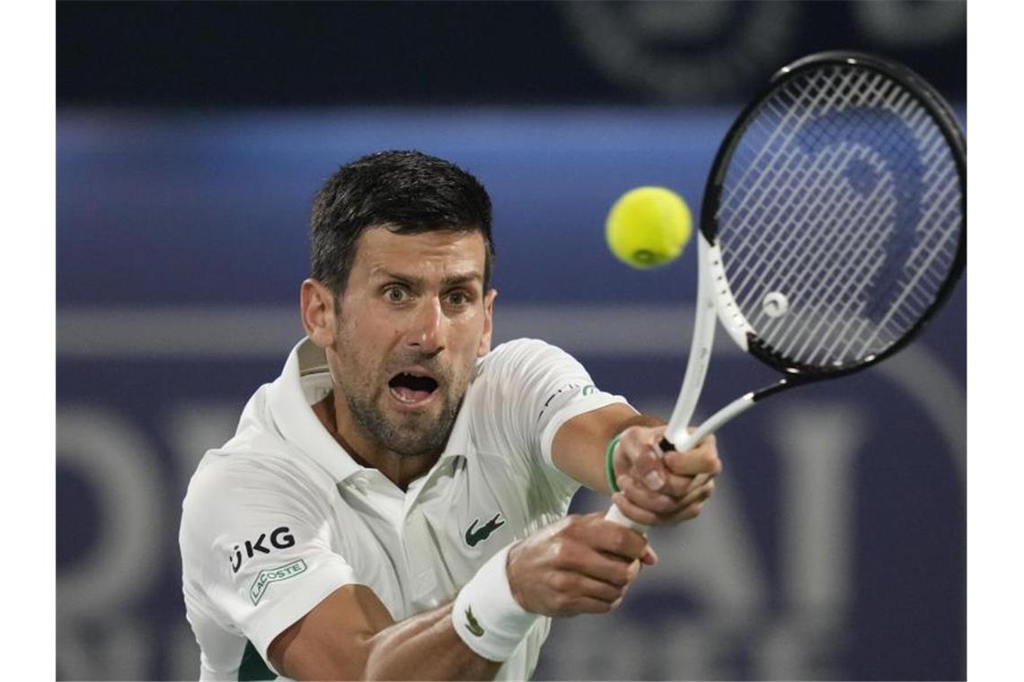 Djokovic schlägt nicht in Indian Wells und Miami auf Sein einziges Turnier in diesem Jahr hat Novak Djokovic bislang in Dubai gespielt. Foto: Kamran Jebreili/AP/dpa