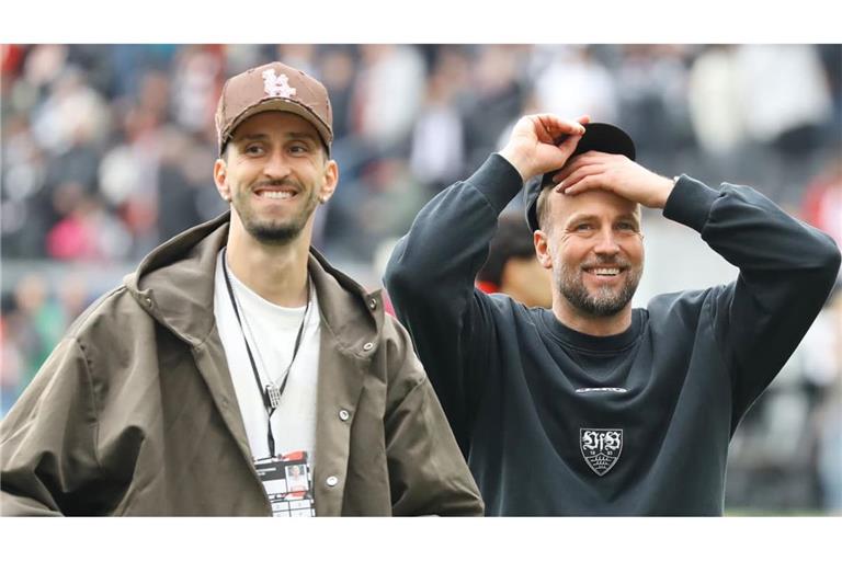 Seit Monaten ist Atakan Karazor (li.) im System des VfB-Trainers Sebastian Hoeneß nur Zuschauer. Folgt jetzt das Comeback des ehemaligen Kapitäns?