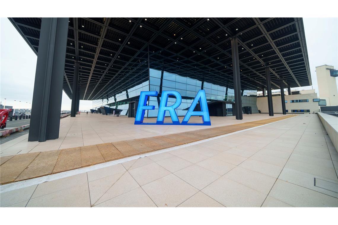 Selfie-Punkt am neuen Passagierterminal des Flughafens Frankfurt (FRA).