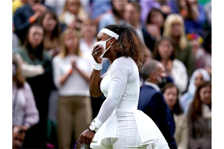 Serena Williams musste in Wimbledon verletzt aufgeben. Foto: Adam Davy/PA Wire/dpa