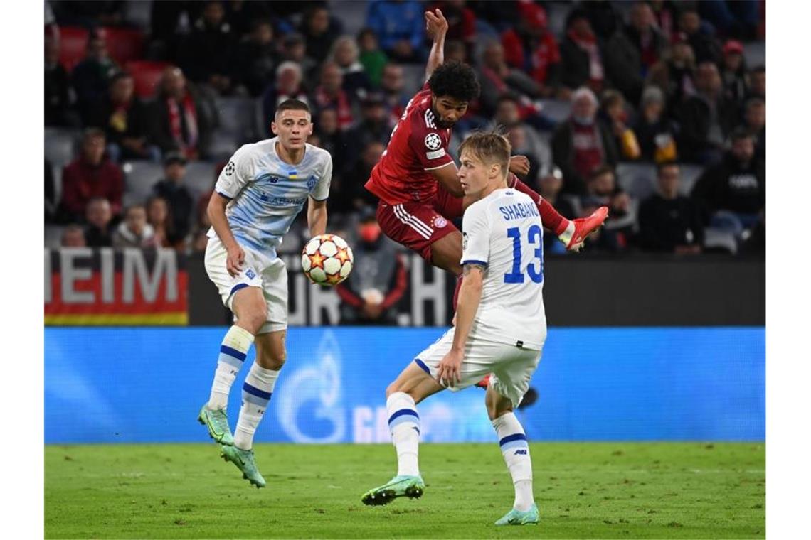Lewandowski eröffnet Torgala - Kiew gegen Bayern chancenlos Serge Gnabry (M) rückte bei den Bayern für Benjamin Pavard in die Startelf und traf zum 3:0. Foto: Sven Hoppe/dpa