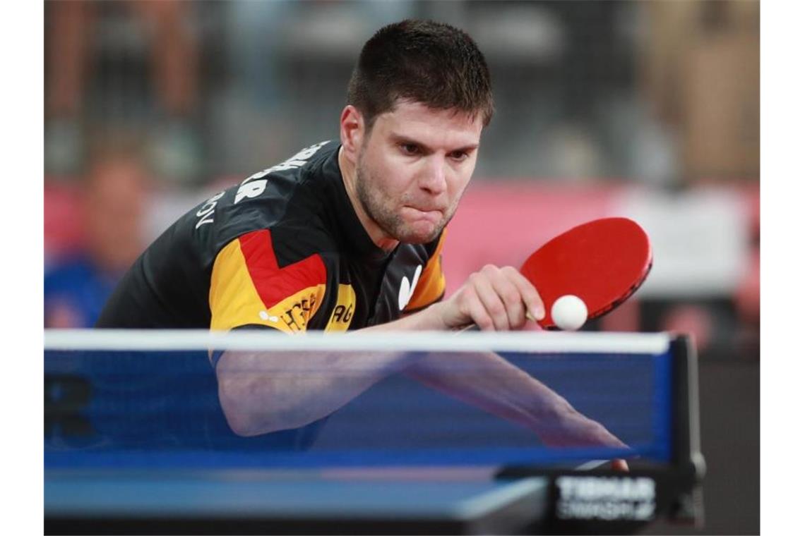Deutsche Teams gewinnen Auftaktspiele bei Tischtennis-EM Setzte sich gegen den Tschechen Tomas Polansky mit 3:1 durch: Dimitrij Ovtcharov. Foto: Remy Gros