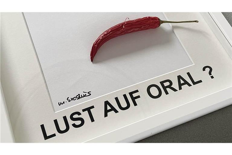 Sexuelle Anspielung, oder doch einfach nur Gemüse? Das Werk „Erotische Hilfsmittel“ von Michael Broszius.