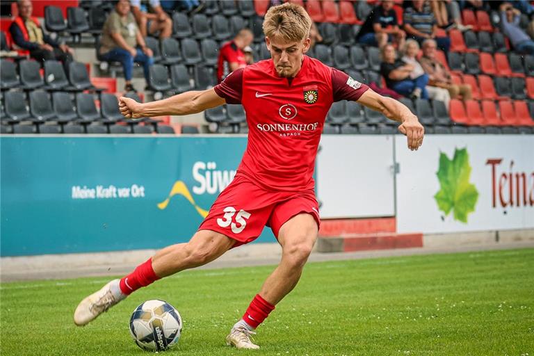 SG-Offensivspieler Lukas Stoppel schnürt im Testspiel in Bissingen einen Doppelpack. Archivfoto: Alexander Becher