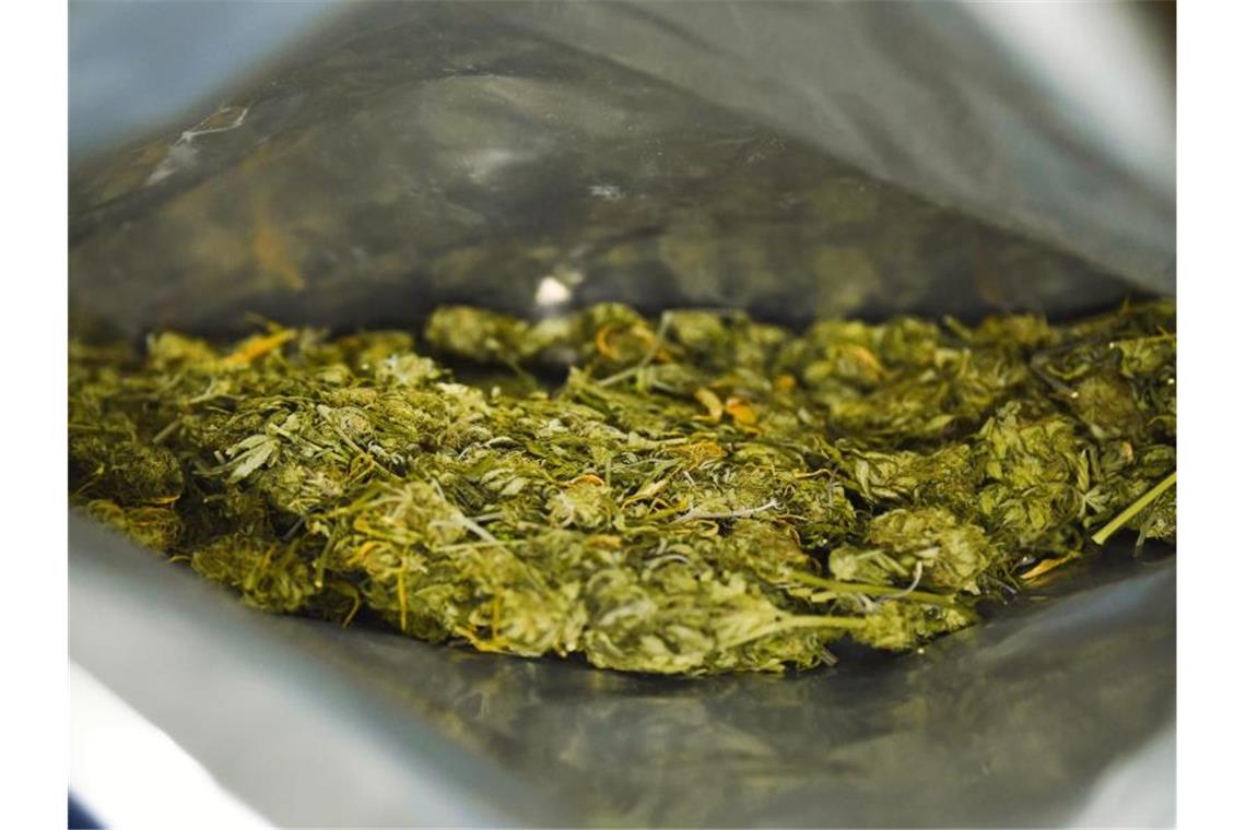 Pilzesammler stößt auf Fass mit reichlich Marihuana Sichergestelltes Marihuana. Foto: Nicolas Armer/dpa/Archivbild