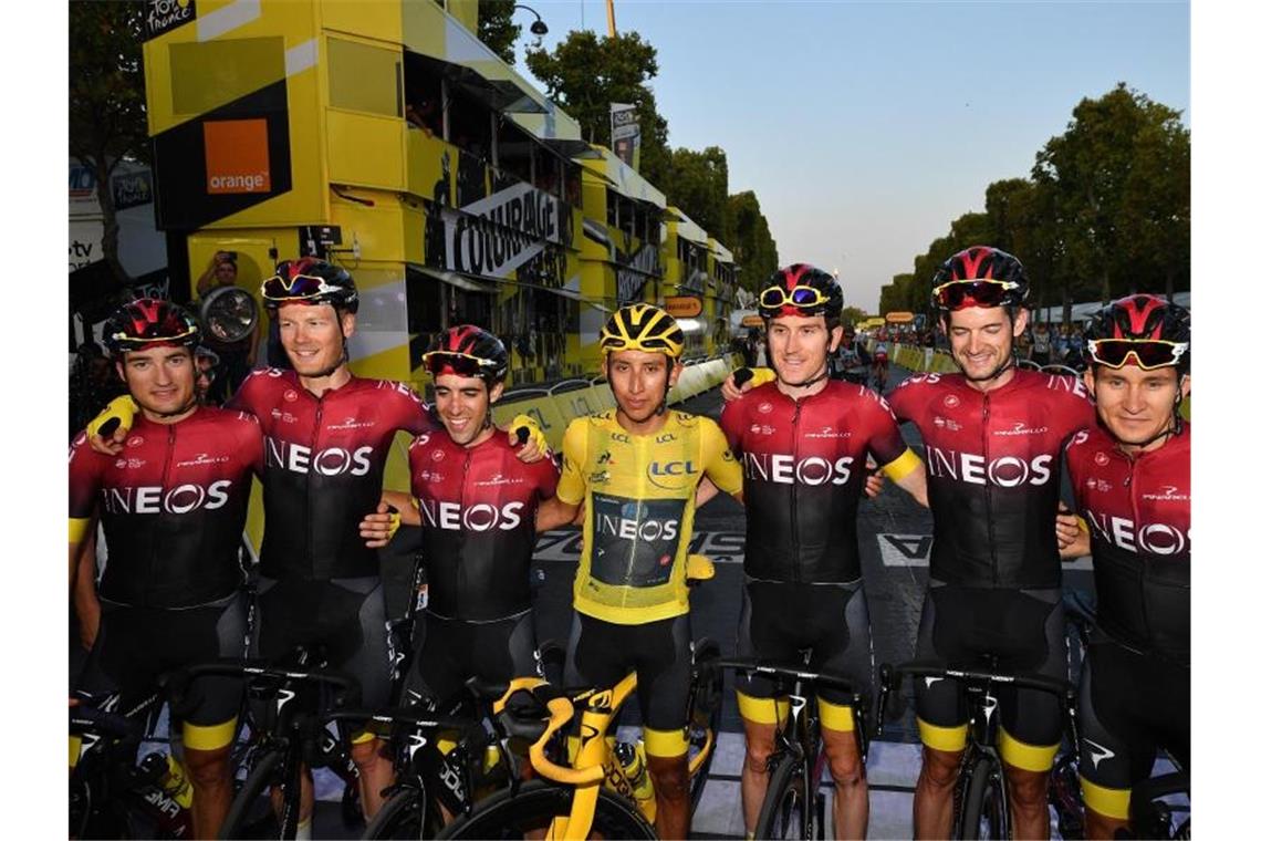 Schlamm, Alaphilippe und van Gaal: Die Highlights der Tour Sieger Bernal mit seinem Team. Foto: David Stockman/BELGA