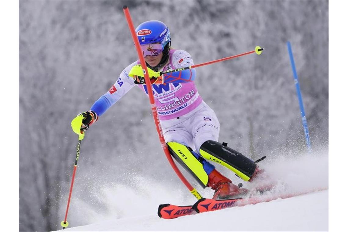 Siegt beim Heimslalom: Mikaela Shiffrin aus den USA. Foto: Robert F. Bukaty/AP/dpa