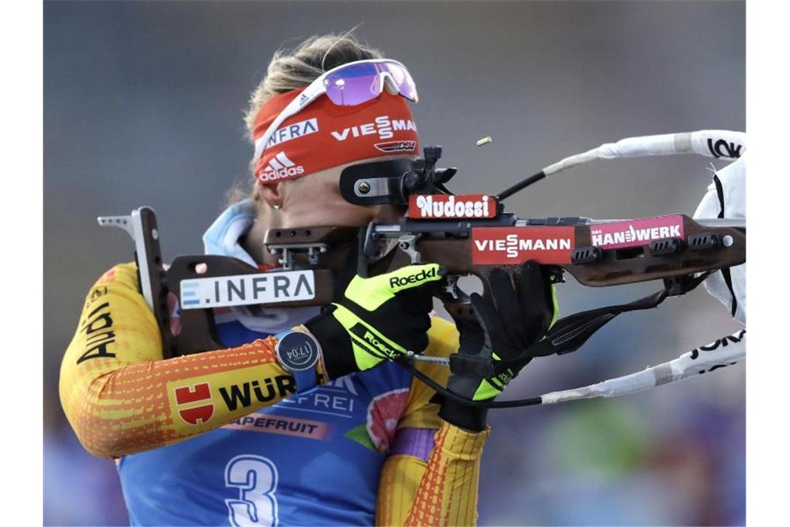 Siegte beim Saisonfinale in Kontiolahti: Denise Herrmann. Foto: Petr David Josek/AP/dpa