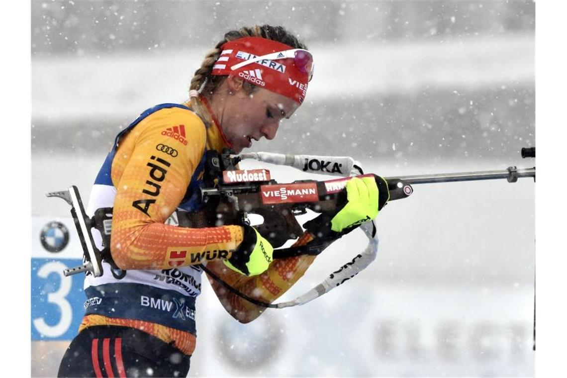 Siegte beim Saisonfinale in Kontiolahti: Denise Herrmann. Foto: Jussi Nukari/Lehtikuva/dpa