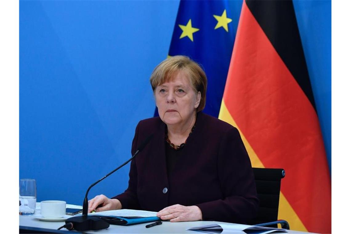 Merkel plant vorsichtige Öffnung in dritter Corona-Welle Sieht bereits eine dritte Corona-Welle in Deutschland: Bundeskanzlerin Angela Merkel. Foto: Tobias Schwarz/AFP-Pool/dpa