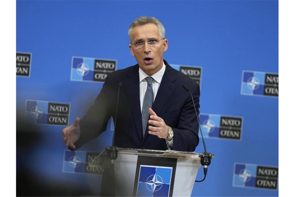 Scholz und Biden: Risiko einer Aggression Russlands bleibt Sieht bisher keine Anzeichen für einen Rückzug russischer Streitkräfte: Nato-Generalsekretär Jens Stoltenberg. Foto: Virginia Mayo/AP/dpa