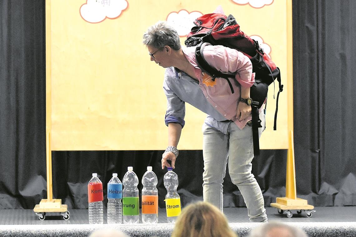 „Klima wandeln – Prima handeln“ Silke Müller-Zimmermann bat die Besucher, der Fantasie freien Lauf zu lassen. Foto: T. Sellmaier