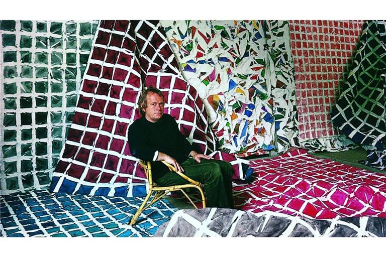 Simon Hantaï 1976 in seinem Atelier in Meun