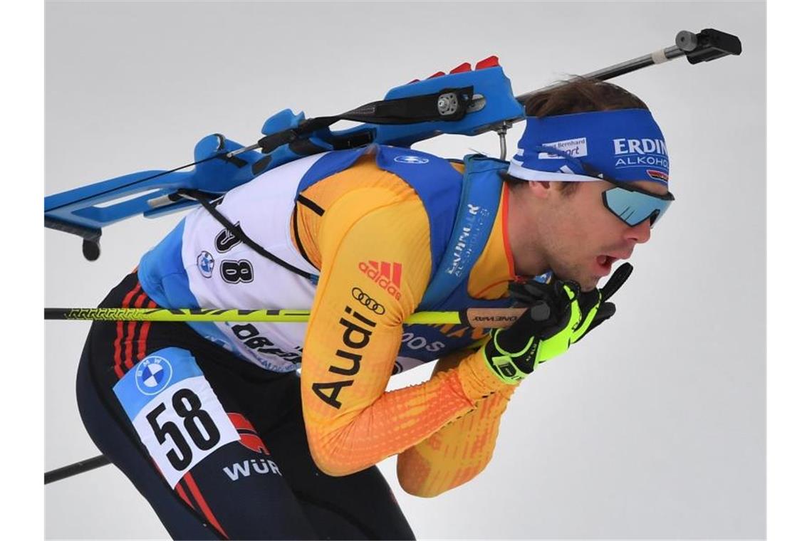 Simon Schempp beendet seine Biathlon-Karriere. Foto: Martin Schutt/dpa