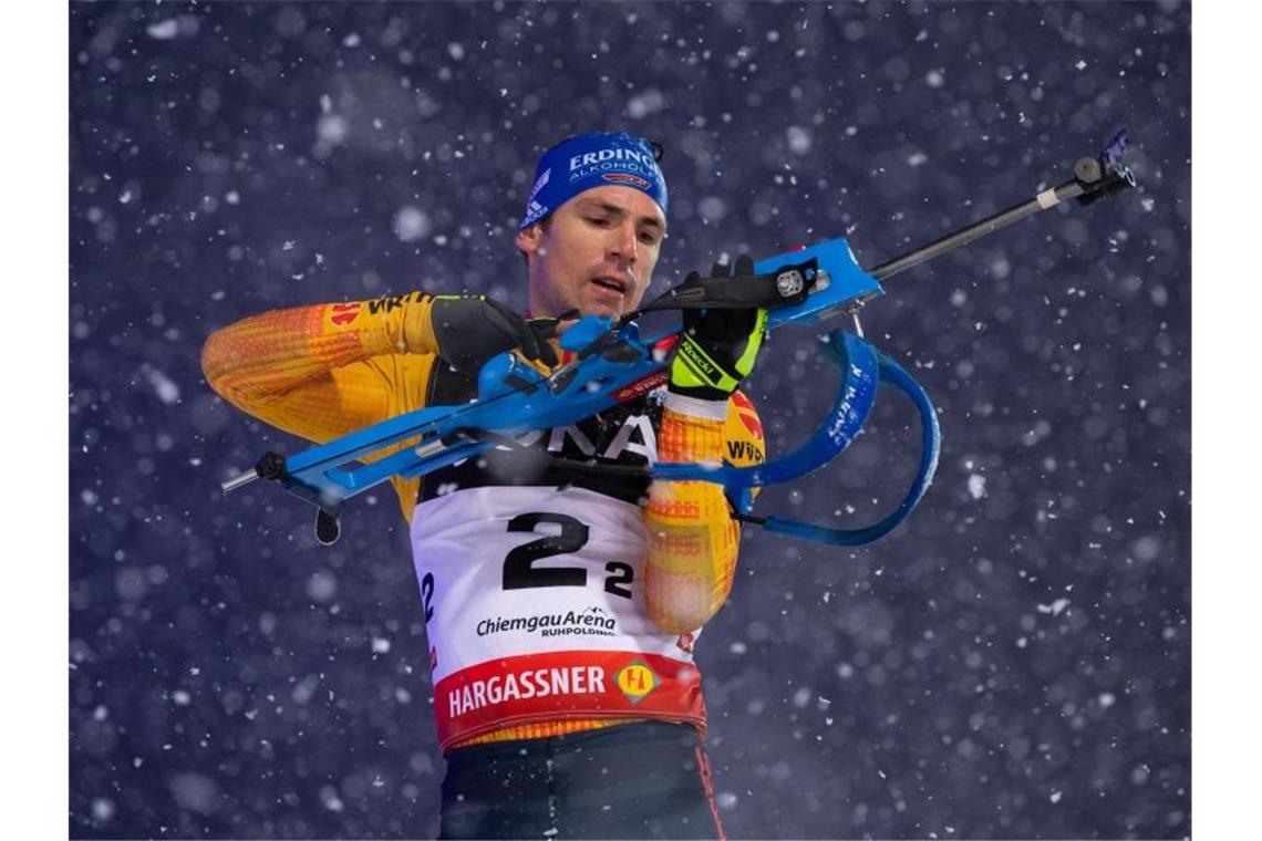 Leises Servus: Biathlon-Star Schempp hört auf Simon Schempp beendet seine Biathlon-Karriere. Foto: Sven Hoppe/dpa