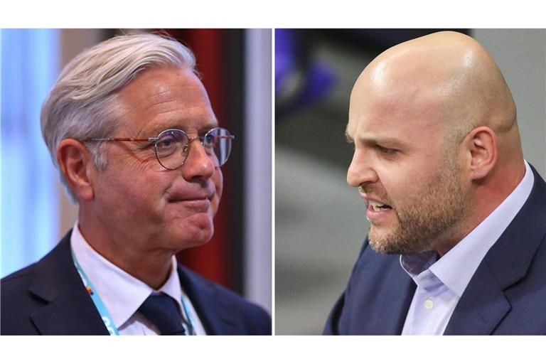 Sind selten einer Meinung: Norbert Röttgen (L) und Markus Frohnmaier.