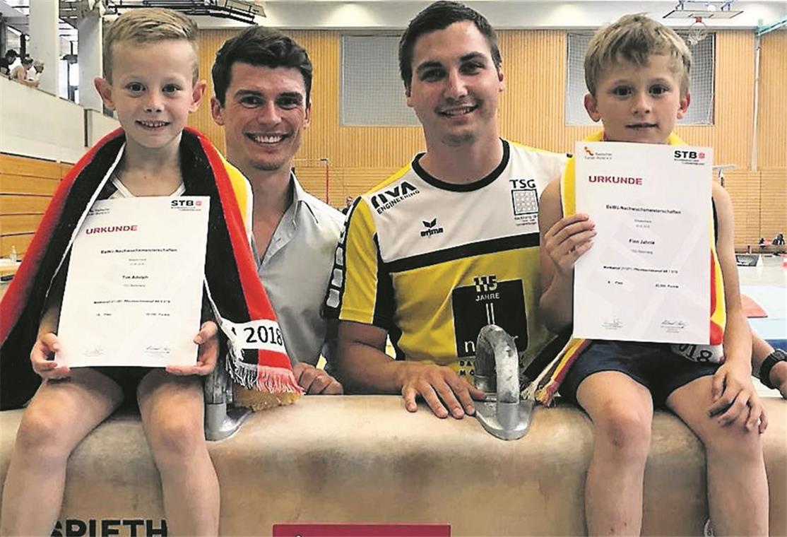 Turntalente mit guten Ergebnissen Sind zufrieden (von links): Tim Adolph, Robert Steiner, Nico Zeisel und Finn Jahnle. Foto: privat