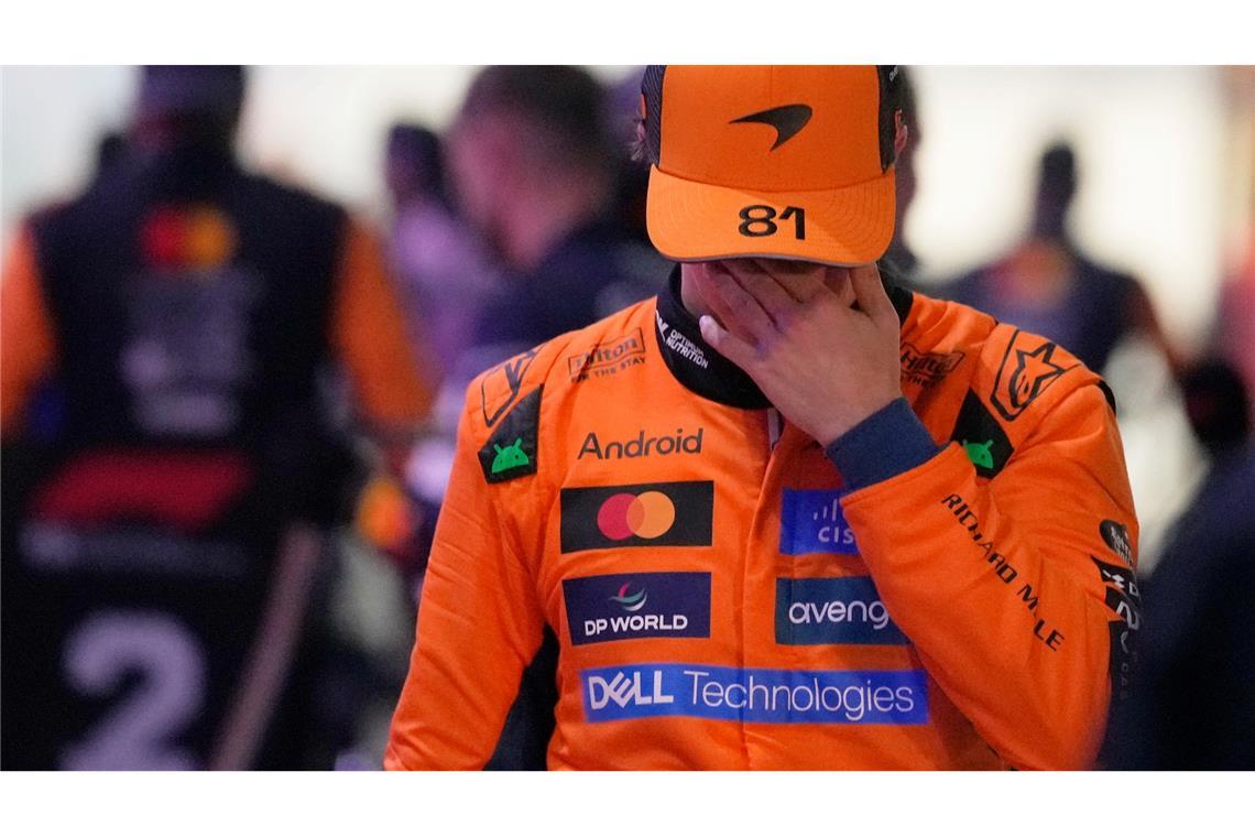 Sinnbildlich für McLaren nach dem Rennen in Katar: Ein sprachloser Oscar Piastri.