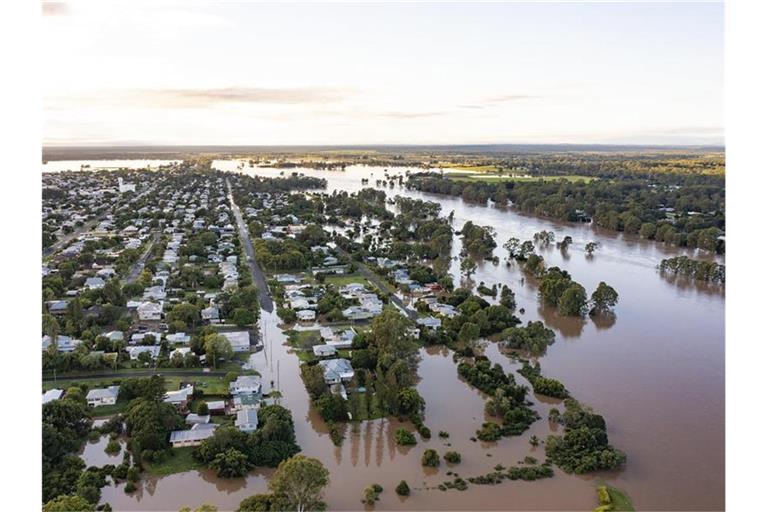 Sintflutartiger Regen hat die schweren Überschwemmungen im Osten Australiens weiter verschärft. Foto: Uncredited/Fraser Coast Regional Council/AP/dpa