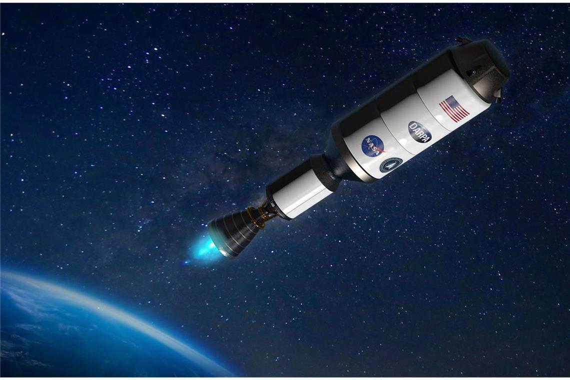 So könnte die atomgetriebene Rakete, die einmal zum Mars fliegen soll, aussehen.