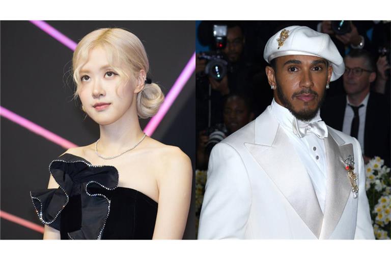 So mancher Fan wünscht sich eine Romanze zwischen K-Pop-Star Rosé (l.) und Formel-1-Weltmeister Lewis Hamilton.