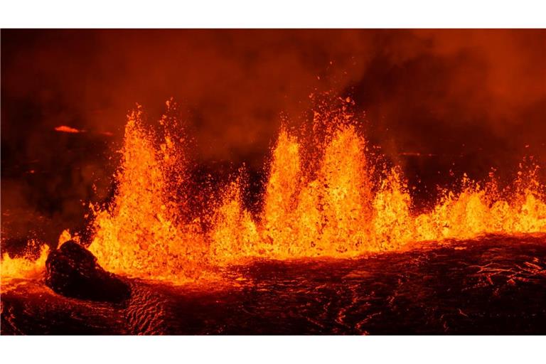 So sah es bei einem vorherigen Mal aus, als sich ein Vulkanausbruch auf der isländischen Reykjanes-Halbinsel ereignete. (Archivbild)