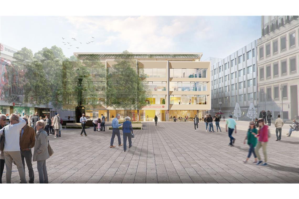 Langlebig und ressourcensparend – diese Stuttgarter Architektur schont die Umwelt So soll das Haus des Tourismus am Stuttgarter Marktplatz nach dem Umbau des alten Kaufhauses durch asp Architekten aussehen.