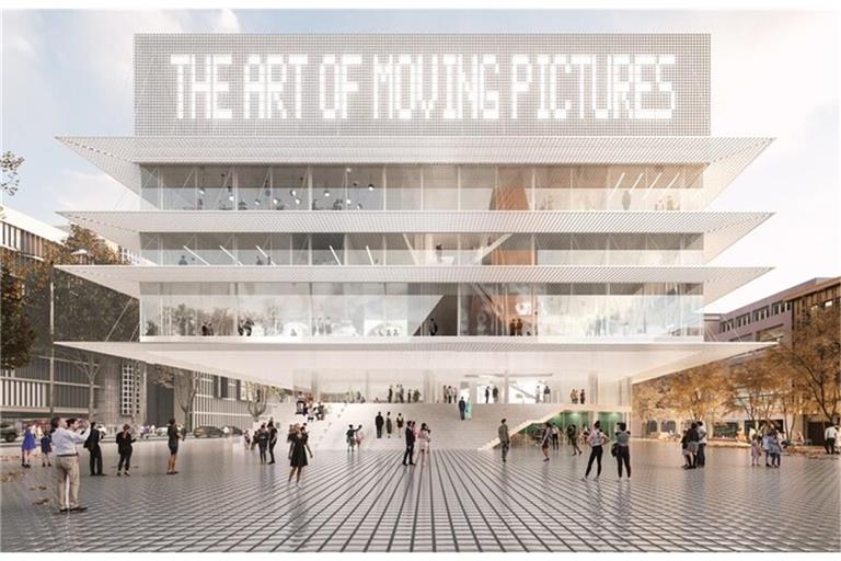 So soll sich das neue Haus für Film und Medien aus der Blickrichtung Leonhardskirche darstellen. 
         
         Foto: DMAA