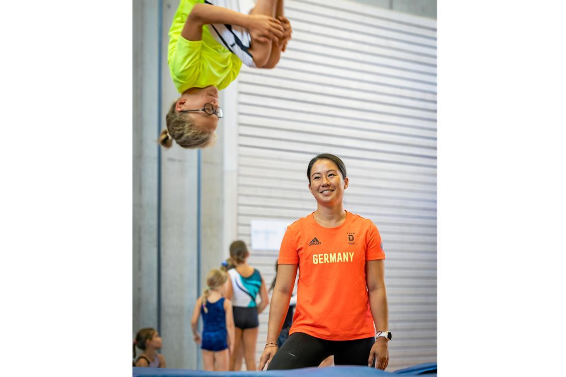 Solche Saltos sorgen bei Kim Bui beim TSG-Trainingscamp für gute Laune. Foto: Alexander Becher