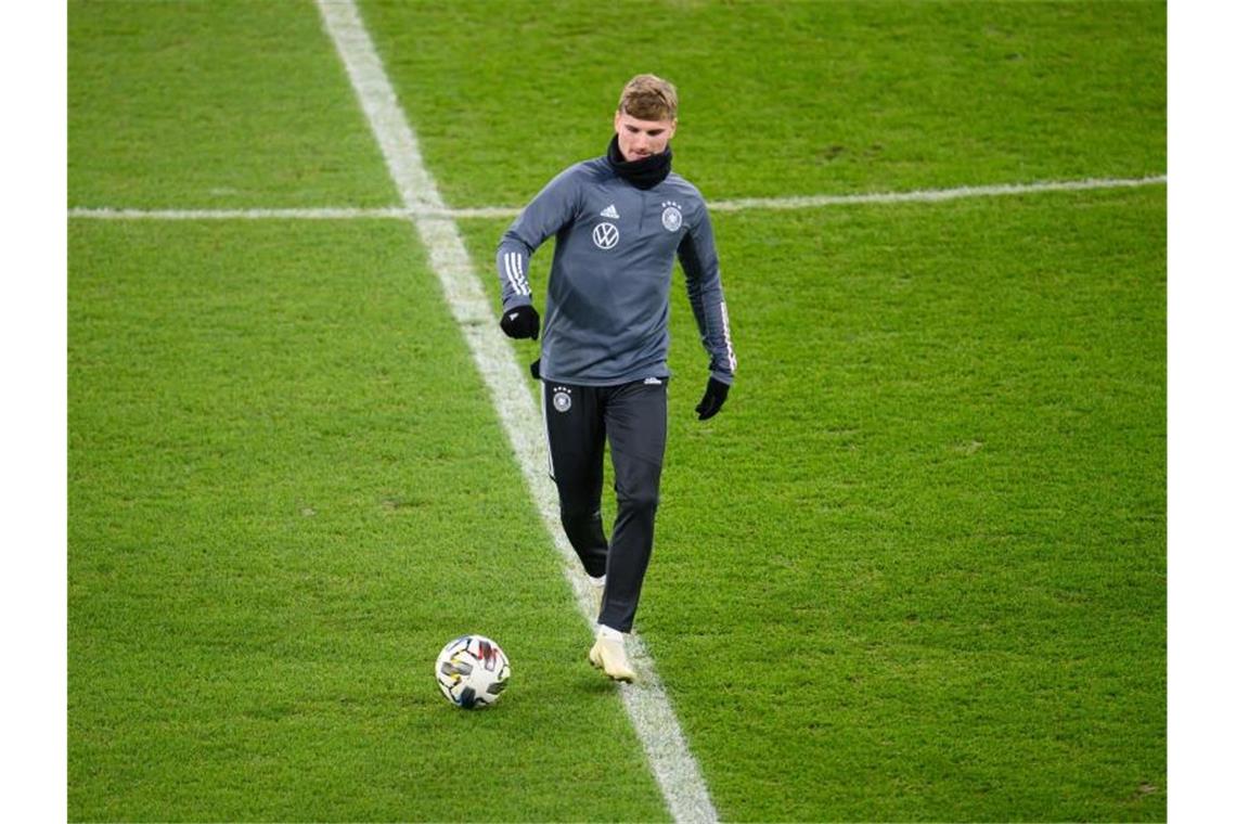 Soll gegen die Ukraine für Tore sorgen: Timo Werner. Foto: Robert Michael/dpa-Zentralbild/dpa