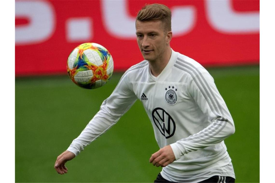 Soll gegen Estland wieder im DFB-Trikot auflaufen: Marco Reus. Foto: Federico Gambarini/dpa