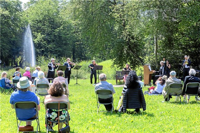 Sommerliches Open-Air-Konzert: Stuttgarter Saloniker im Schlossgarten in Oppenweiler. Foto: J. Fiedler