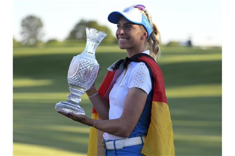 Sophia Popov verlor zwar ihr Einzel, aber gewann mit dem europäischen Team den Solheim Cup. Foto: David Dermer/FR171035 AP/dpa