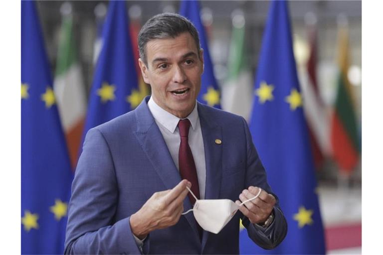 Spaniens Ministerpräsident Pedro Sanchez ist für eine Reform der europäischen Strommärkte. Foto: Olivier Hoslet/EPA/AP/dpa