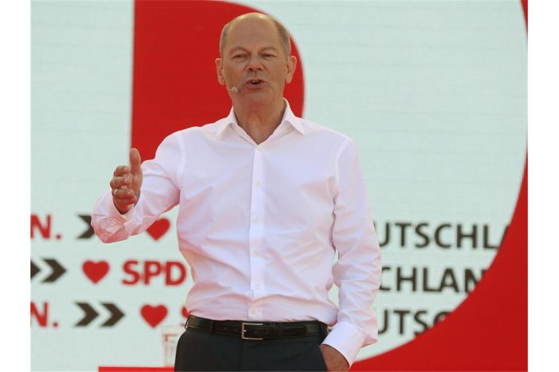SPD-Kanzlerkandidat Olaf Scholz in Bochum. Foto: David Young/dpa